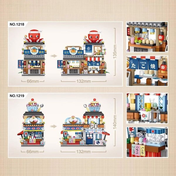 4 PACK BRICK BUILDING KIDS SET, 2969 PCS BUILDING BLOCK SET JAPAN STREET BUILDING PLAYSET GIFTS. -No Delivery On Weekends - Prohibition Of Sales Platforms Such As Temu And Walmart