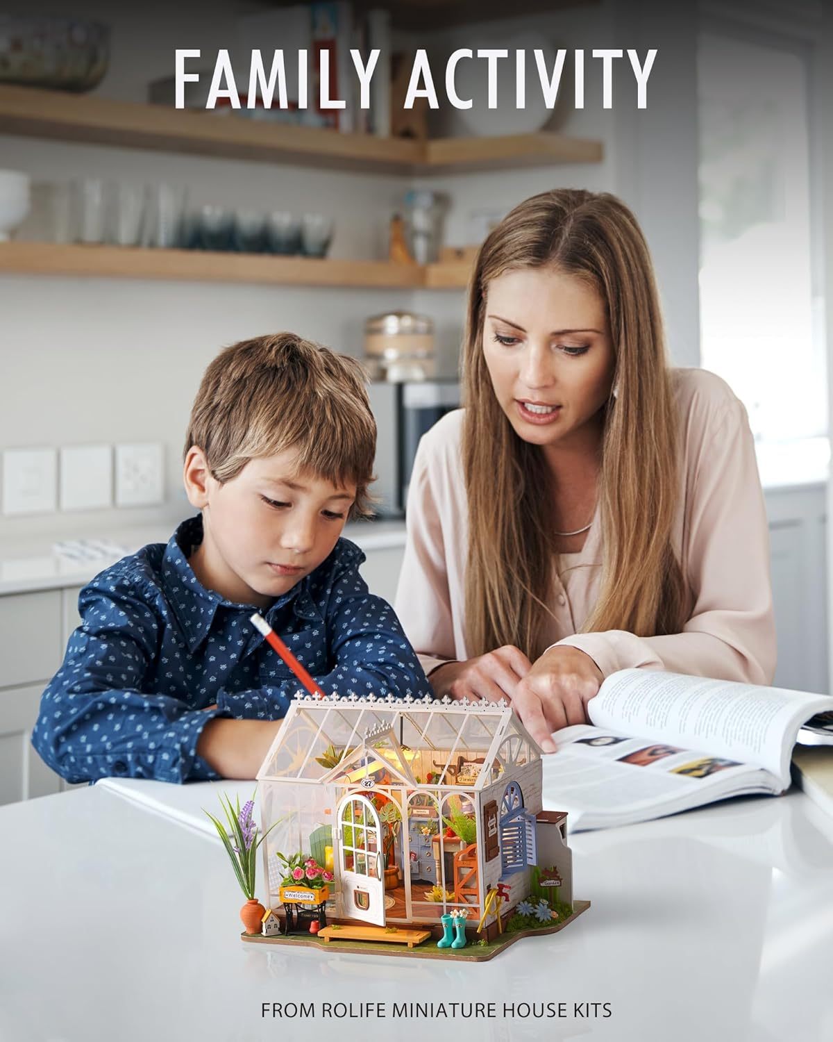 ROBOTIME Rolife Mengyu Flower Minature House DIY Building Toys With LED Light For Gifts DG163