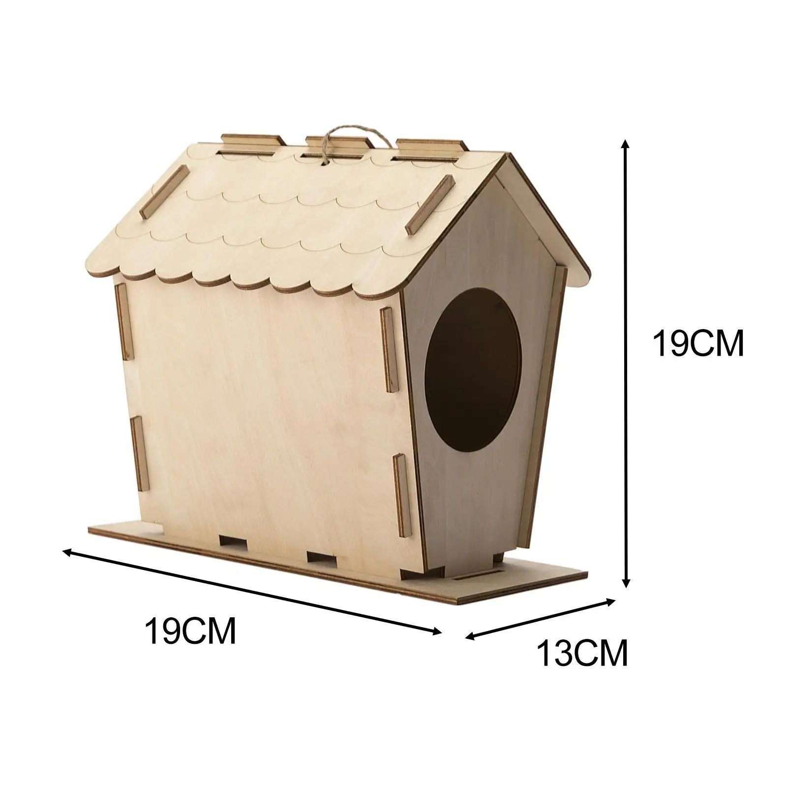 DIY Bird House Yard Gift Shelter Outdoor Unfinished Bird Nest Wooden Nesting Box
