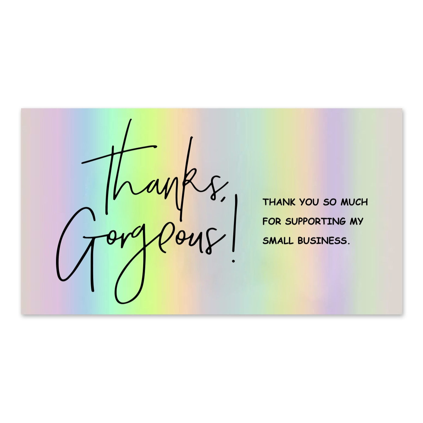 50 SheetsPack 5 9cm Thank You For Supporting My Small Business Laser Thank-you Card